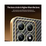 For-Xiaomi-14T-Phone-Case-Carbon-Fiber-Textured-Electroplated-TPU-Back-Cover-Black