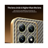 For-Xiaomi-14T-Phone-Case-Carbon-Fiber-Textured-Electroplated-TPU-Back-Cover-Coffee