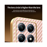 For-Xiaomi-14T-Pro-Phone-Case-Carbon-Fiber-Textured-Electroplated-TPU-Back-Cover-Pink