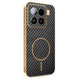 For-Xiaomi-15-Phone-Case-Carbon-Fiber-Textured-Electroplated-TPU-Back-Cover-Black