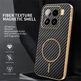 For-Xiaomi-15-Phone-Case-Carbon-Fiber-Textured-Electroplated-TPU-Back-Cover-Black