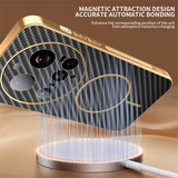 For-Xiaomi-15-Ultra-Phone-Case-Carbon-Fiber-Textured-Electroplated-TPU-Back-Cover-Black