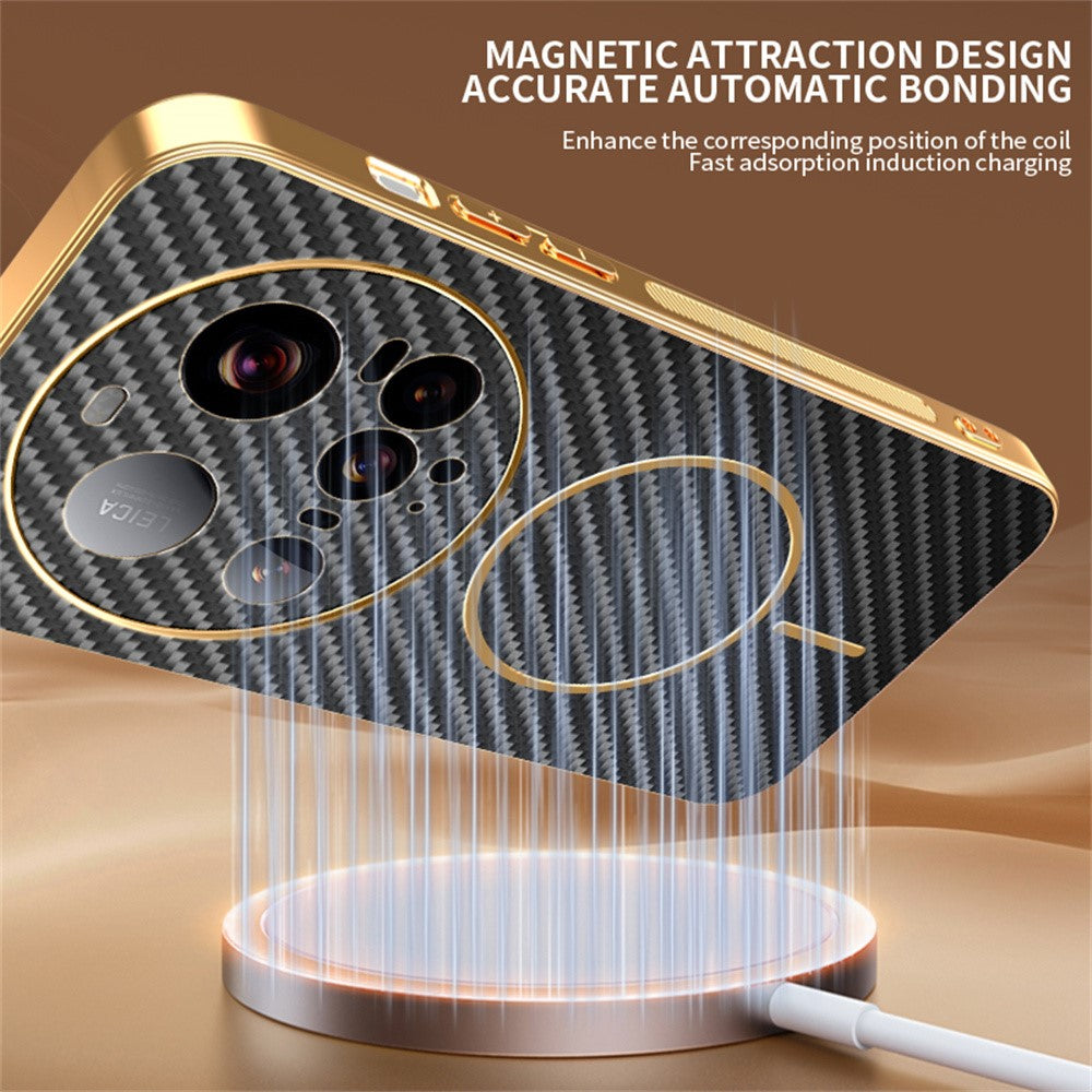 For-Xiaomi-15-Ultra-Phone-Case-Carbon-Fiber-Textured-Electroplated-TPU-Back-Cover-Black