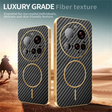 For-Xiaomi-15-Ultra-Phone-Case-Carbon-Fiber-Textured-Electroplated-TPU-Back-Cover-Black