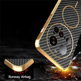 For-Xiaomi-15-Ultra-Phone-Case-Carbon-Fiber-Textured-Electroplated-TPU-Back-Cover-Black