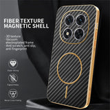 For-Xiaomi-Redmi-Note-14-Pro-4G-Phone-Case-Carbon-Fiber-Textured-Electroplated-TPU-Back-Cover-Black