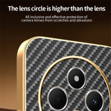 Phone-Case-For-Xiaomi-Redmi-14C-4G-/-14R-5G-/-A4-5G-/-Poco-C75-4G-Carbon-Fiber-Textured-Electroplated-TPU-Back-Cover-Black