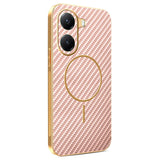 For-Xiaomi-Poco-X7-Pro-5G-/-Redmi-Turbo-4-5G-Phone-Case-Carbon-Fiber-Textured-Electroplated-TPU-Back-Cover-Pink