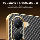 For-Xiaomi-Poco-X7-Pro-5G-/-Redmi-Turbo-4-5G-Phone-Case-Carbon-Fiber-Textured-Electroplated-TPU-Back-Cover-Black