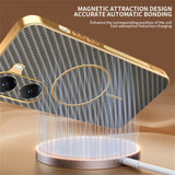 For-Xiaomi-Poco-X7-Pro-5G-/-Redmi-Turbo-4-5G-Phone-Case-Carbon-Fiber-Textured-Electroplated-TPU-Back-Cover-Coffee