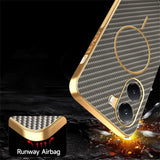 For-Xiaomi-Poco-X7-Pro-5G-/-Redmi-Turbo-4-5G-Phone-Case-Carbon-Fiber-Textured-Electroplated-TPU-Back-Cover-Coffee