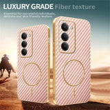 For-Xiaomi-Redmi-15-4G-(EU)-(171mm)-Phone-Case-Carbon-Fiber-Textured-Electroplated-TPU-Back-Cover-Pink
