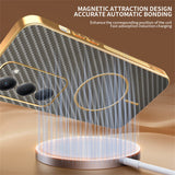 For-Xiaomi-Redmi-15-4G-(EU)-(171mm)-Phone-Case-Carbon-Fiber-Textured-Electroplated-TPU-Back-Cover-Coffee