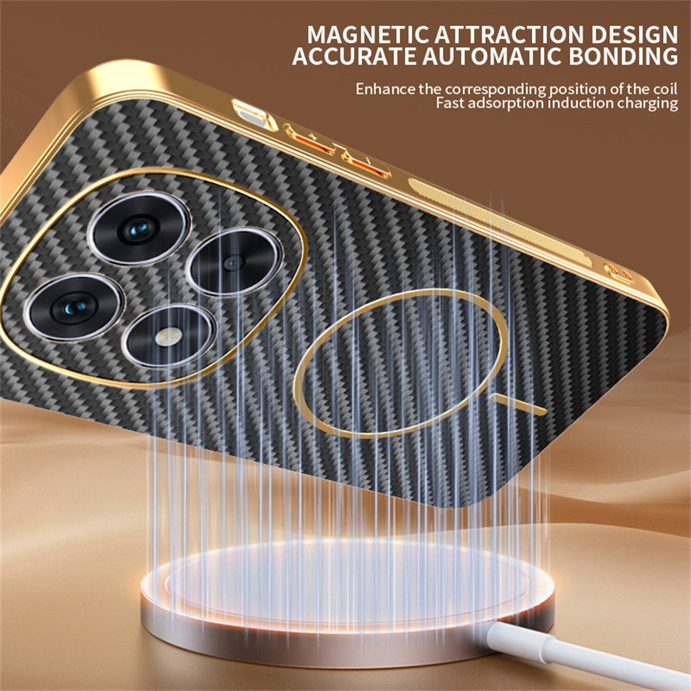 For-Xiaomi-Redmi-Note-14-Pro-5G-/-Poco-X7-5G-Phone-Case-Carbon-Fiber-Textured-Electroplated-TPU-Back-Cover-Black