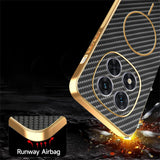 For-Xiaomi-Redmi-Note-14-Pro-5G-/-Poco-X7-5G-Phone-Case-Carbon-Fiber-Textured-Electroplated-TPU-Back-Cover-Black