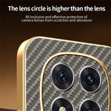 For-Xiaomi-Redmi-Note-14-Pro-5G-/-Poco-X7-5G-Phone-Case-Carbon-Fiber-Textured-Electroplated-TPU-Back-Cover-Coffee