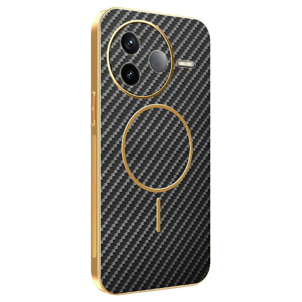 For-Xiaomi-Redmi-K80-5G-/-Poco-F7-Pro-5G-Phone-Case-Carbon-Fiber-Textured-Electroplated-TPU-Back-Cover-Black