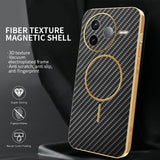 For-Xiaomi-Redmi-K80-5G-/-Poco-F7-Pro-5G-Phone-Case-Carbon-Fiber-Textured-Electroplated-TPU-Back-Cover-Black