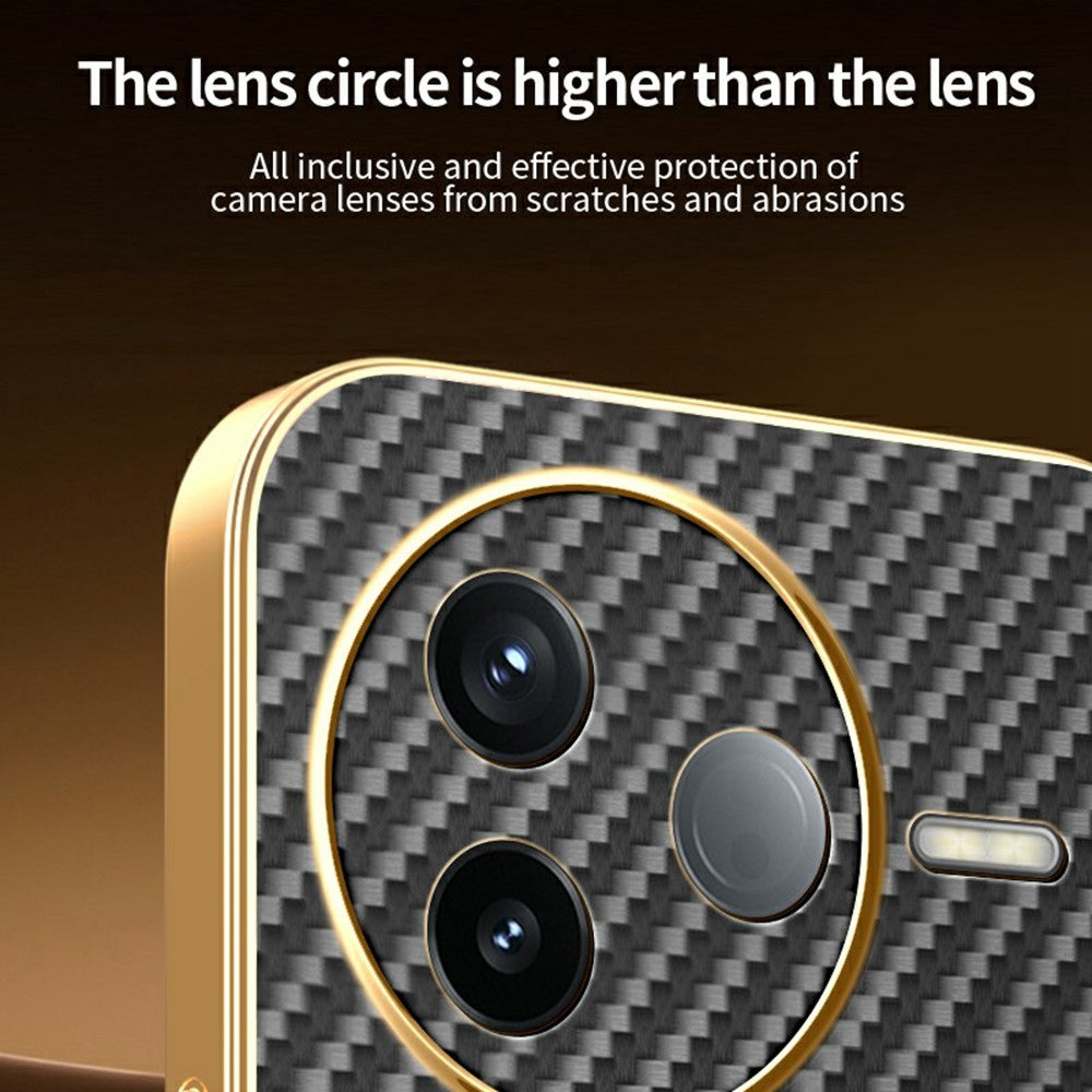 For-Xiaomi-Redmi-K80-5G-/-Poco-F7-Pro-5G-Phone-Case-Carbon-Fiber-Textured-Electroplated-TPU-Back-Cover-Black