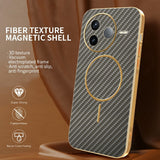 For-Xiaomi-Redmi-K80-5G-/-Poco-F7-Pro-5G-Phone-Case-Carbon-Fiber-Textured-Electroplated-TPU-Back-Cover-Coffee