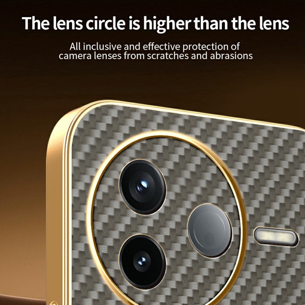 For-Xiaomi-Redmi-K80-5G-/-Poco-F7-Pro-5G-Phone-Case-Carbon-Fiber-Textured-Electroplated-TPU-Back-Cover-Coffee