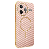 For-Xiaomi-Redmi-K80-Pro-5G-/-Poco-F7-Ultra-5G-Phone-Case-Carbon-Fiber-Textured-Electroplated-TPU-Back-Cover-Pink