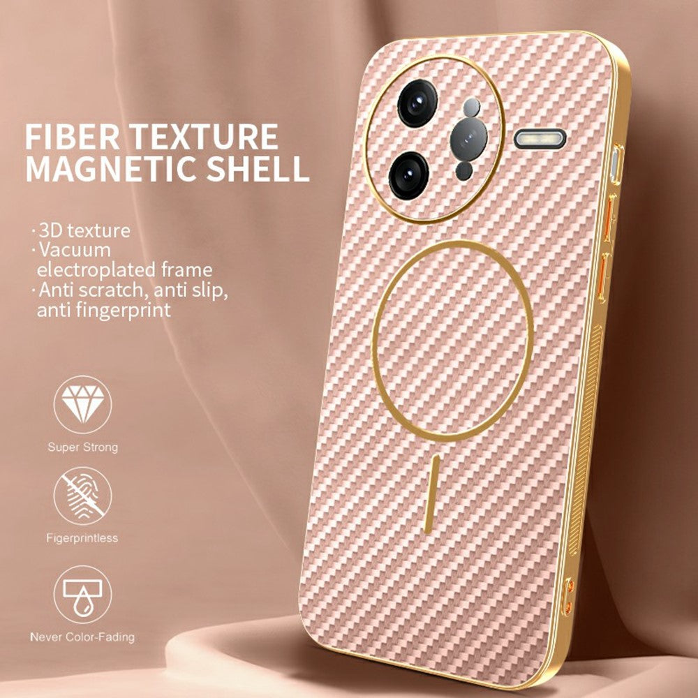 For-Xiaomi-Redmi-K80-Pro-5G-/-Poco-F7-Ultra-5G-Phone-Case-Carbon-Fiber-Textured-Electroplated-TPU-Back-Cover-Pink