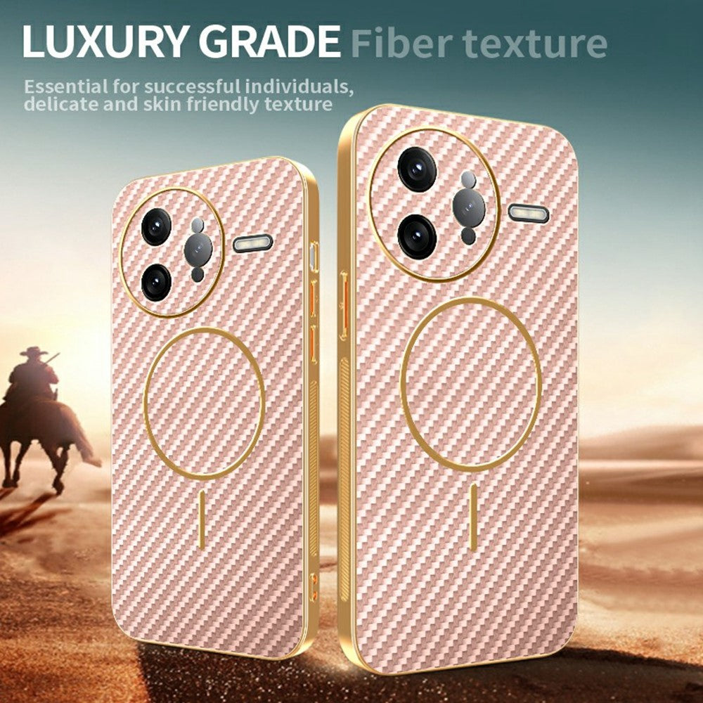 For-Xiaomi-Redmi-K80-Pro-5G-/-Poco-F7-Ultra-5G-Phone-Case-Carbon-Fiber-Textured-Electroplated-TPU-Back-Cover-Pink