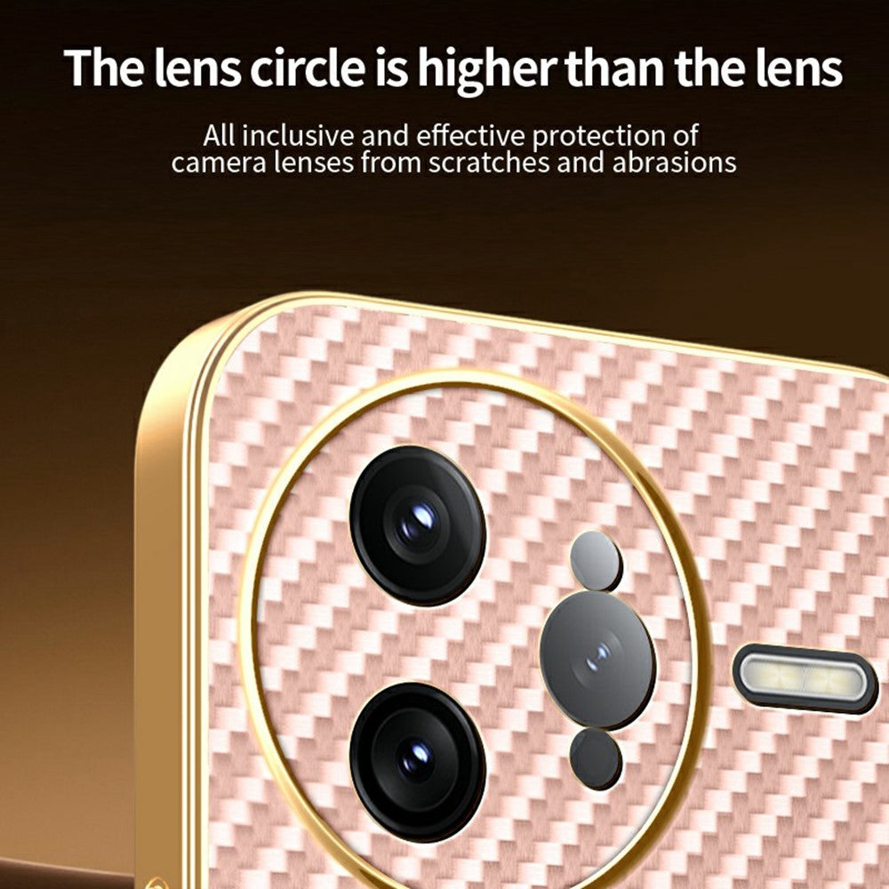 For-Xiaomi-Redmi-K80-Pro-5G-/-Poco-F7-Ultra-5G-Phone-Case-Carbon-Fiber-Textured-Electroplated-TPU-Back-Cover-Pink