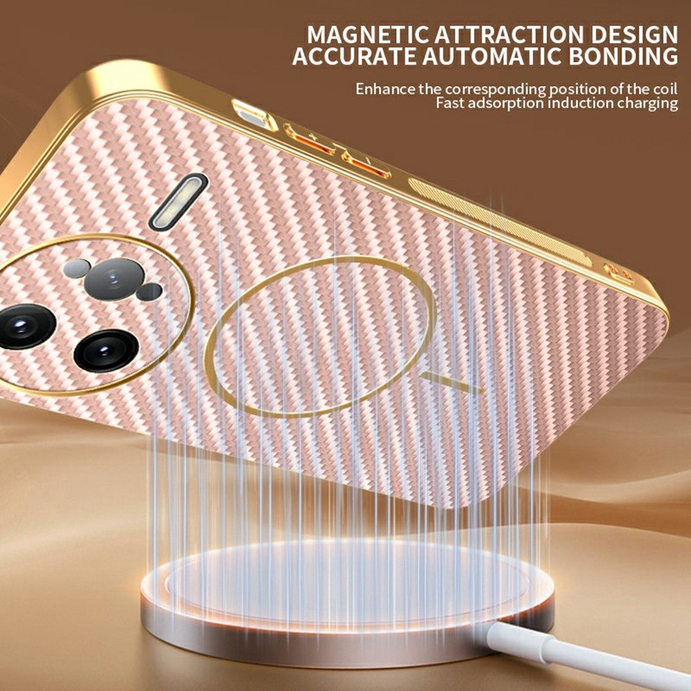 For-Xiaomi-Redmi-K80-Pro-5G-/-Poco-F7-Ultra-5G-Phone-Case-Carbon-Fiber-Textured-Electroplated-TPU-Back-Cover-Pink