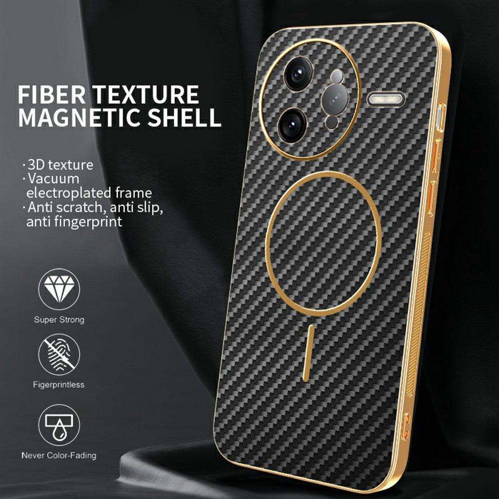 For-Xiaomi-Redmi-K80-Pro-5G-/-Poco-F7-Ultra-5G-Phone-Case-Carbon-Fiber-Textured-Electroplated-TPU-Back-Cover-Black