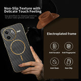 For-Xiaomi-Redmi-K80-Pro-5G-/-Poco-F7-Ultra-5G-Phone-Case-Carbon-Fiber-Textured-Electroplated-TPU-Back-Cover-Black