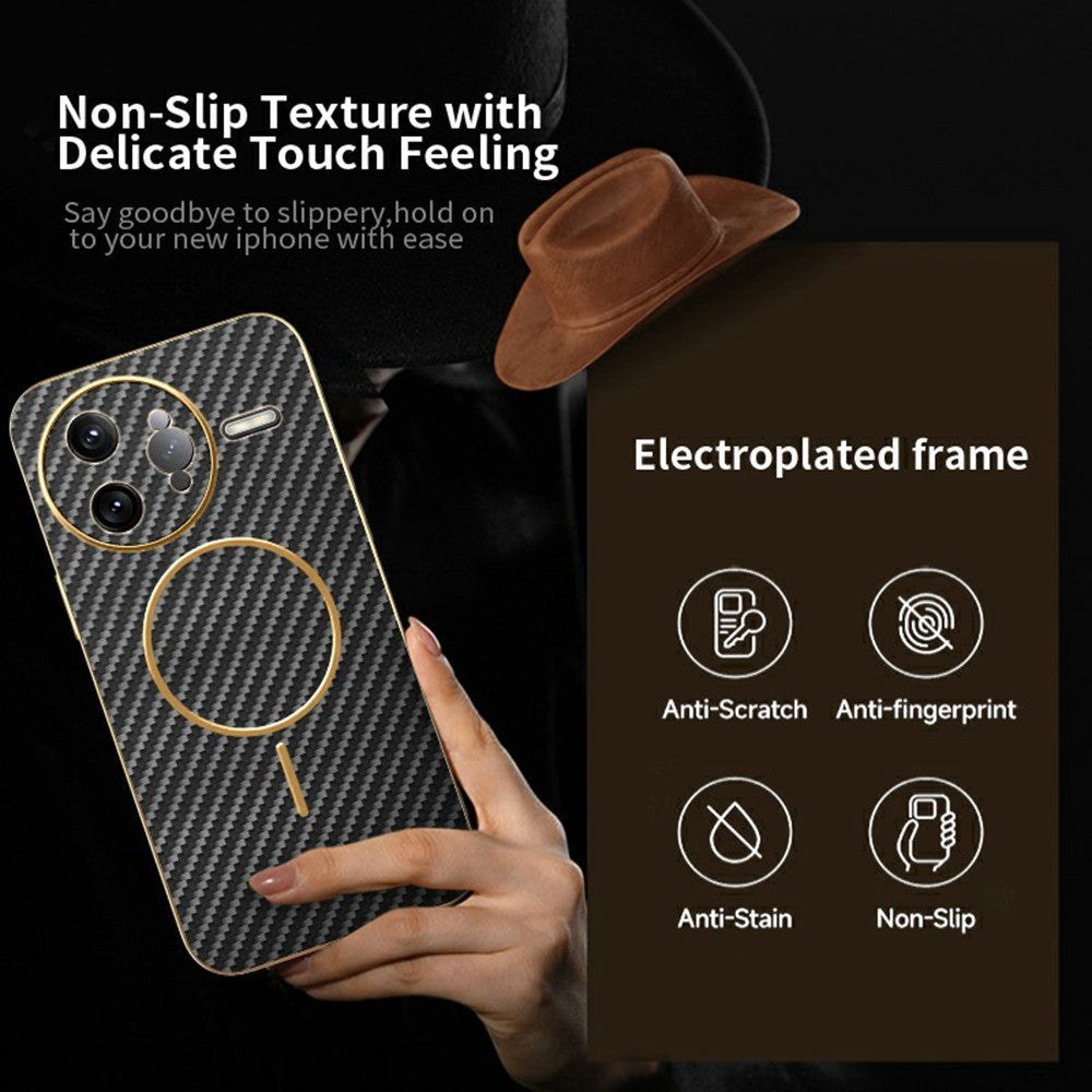 For-Xiaomi-Redmi-K80-Pro-5G-/-Poco-F7-Ultra-5G-Phone-Case-Carbon-Fiber-Textured-Electroplated-TPU-Back-Cover-Black