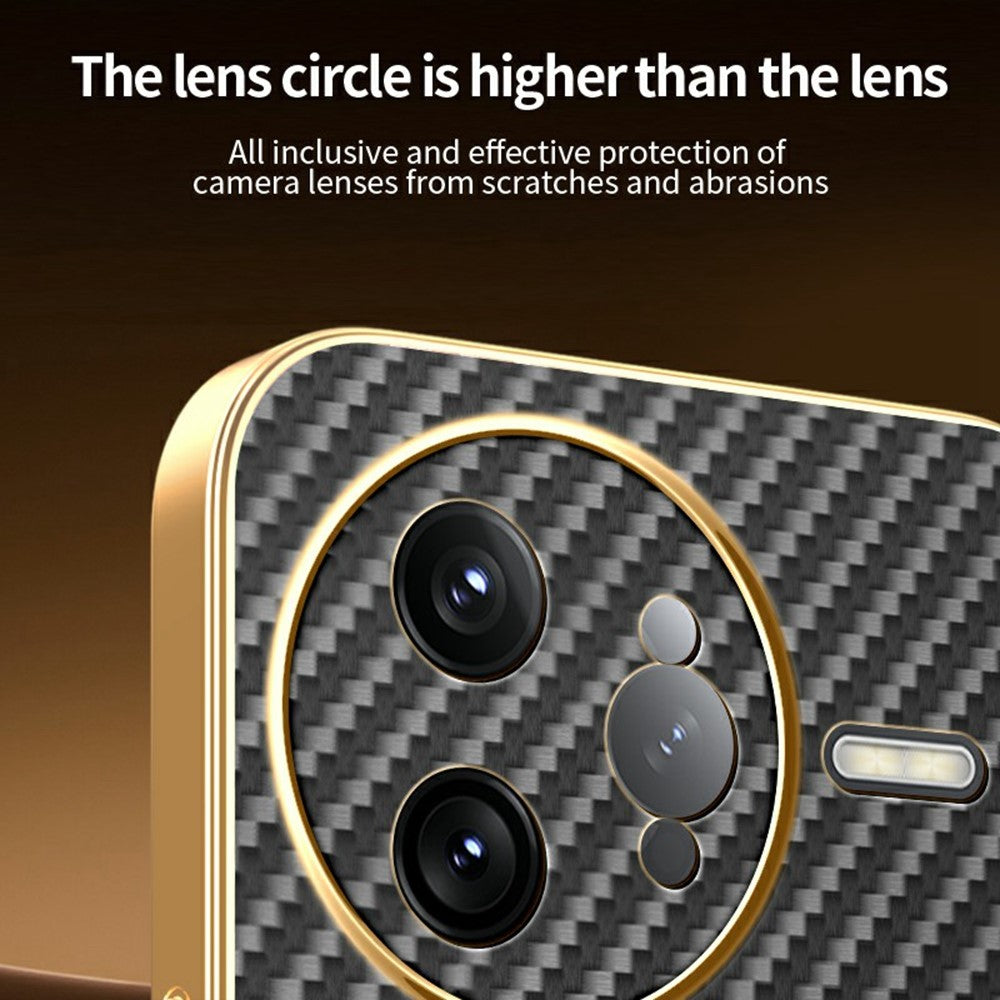 For-Xiaomi-Redmi-K80-Pro-5G-/-Poco-F7-Ultra-5G-Phone-Case-Carbon-Fiber-Textured-Electroplated-TPU-Back-Cover-Black