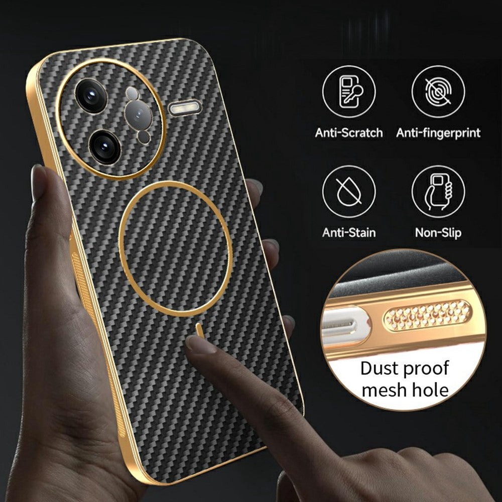 For-Xiaomi-Redmi-K80-Pro-5G-/-Poco-F7-Ultra-5G-Phone-Case-Carbon-Fiber-Textured-Electroplated-TPU-Back-Cover-Black