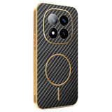 For-Xiaomi-Redmi-Note-14-Pro+-5G-Phone-Case-Carbon-Fiber-Textured-Electroplated-TPU-Back-Cover-Black