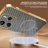 For-Xiaomi-Redmi-Note-14-4G-(163.25mm)-Phone-Case-Carbon-Fiber-Textured-Electroplated-TPU-Back-Cover-Coffee