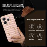 For-Xiaomi-Redmi-Note-14-4G-(164.84mm)-Phone-Case-Carbon-Fiber-Textured-Electroplated-TPU-Back-Cover-Pink
