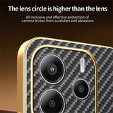 For-Xiaomi-Redmi-Note-14-4G-(164.84mm)-Phone-Case-Carbon-Fiber-Textured-Electroplated-TPU-Back-Cover-Black