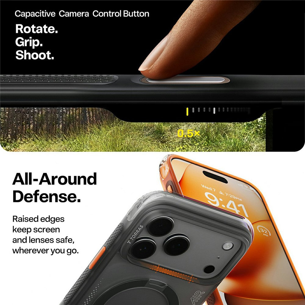 TORRAS-Ostand-Q3-Air-Series-For-iPhone-17-Pro-Max-Case-with-Kickstand-Compatible-with-MagSafe-Shockproof-PC-+-TPU-Phone-Cover-Black