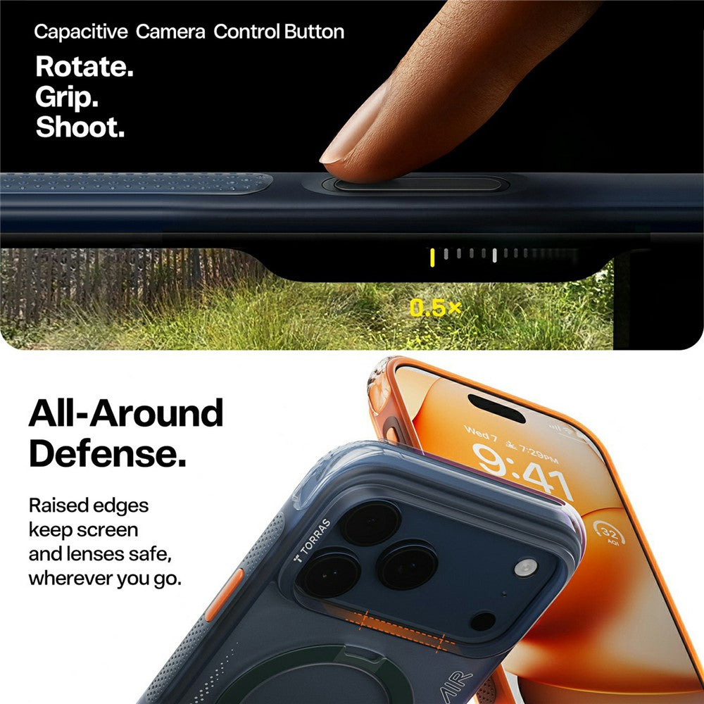 TORRAS-Ostand-Q3-Air-Series-For-iPhone-17-Pro-Case-with-Kickstand-Compatible-with-MagSafe-Shockproof-PC-+-TPU-Phone-Cover-Orange