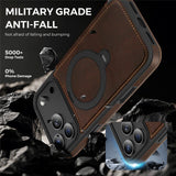 For-iPhone-17-Pro-Max-Case-Compatible-with-MagSafe-RFID-Blocking-Leather-Wallet-Cover-with-Rotating-Ring-Kickstand-Coffee