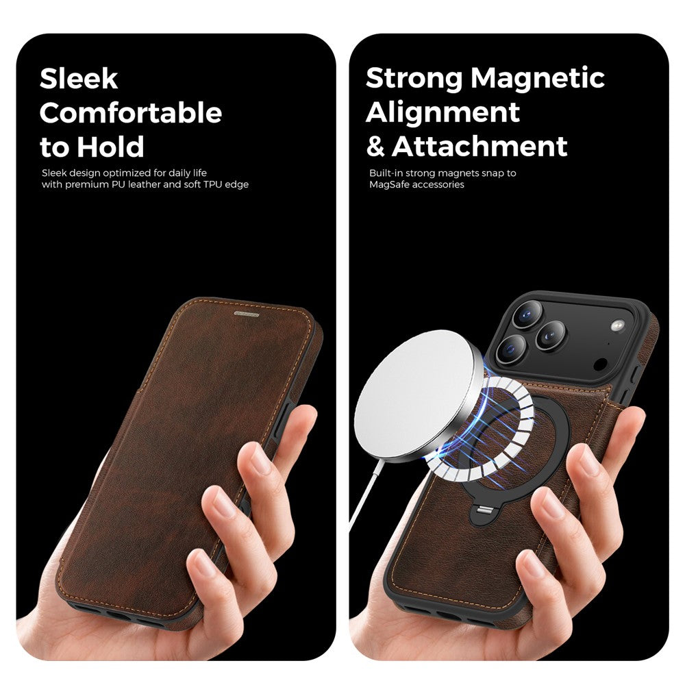 For-iPhone-17-Pro-Max-Case-Compatible-with-MagSafe-RFID-Blocking-Leather-Wallet-Cover-with-Rotating-Ring-Kickstand-Coffee