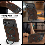 For-iPhone-17-Pro-Max-Case-Compatible-with-MagSafe-RFID-Blocking-Leather-Wallet-Cover-with-Rotating-Ring-Kickstand-Coffee