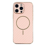For-iPhone-16-Pro-Max-Phone-Case-Carbon-Fiber-Textured-Electroplated-TPU-Back-Cover-Pink