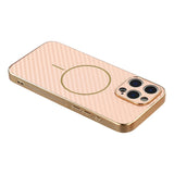 For-iPhone-16-Pro-Max-Phone-Case-Carbon-Fiber-Textured-Electroplated-TPU-Back-Cover-Pink