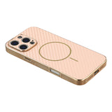 For-iPhone-16-Pro-Phone-Case-Carbon-Fiber-Textured-Electroplated-TPU-Back-Cover-Pink