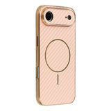 For-iPhone-Air-Phone-Case-Carbon-Fiber-Textured-Electroplated-TPU-Back-Cover-Pink