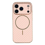 For-iPhone-17-Pro-Max-Phone-Case-Carbon-Fiber-Textured-Electroplated-TPU-Back-Cover-Pink