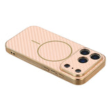For-iPhone-17-Pro-Phone-Case-Carbon-Fiber-Textured-Electroplated-TPU-Back-Cover-Pink
